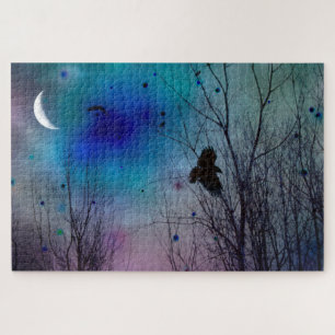 Puzzle Corbeau Mystique Et Lune Croissante