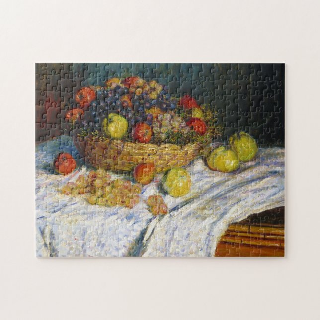 Puzzle Corbeille de fruits avec des pommes et des raisins (Horizontal)