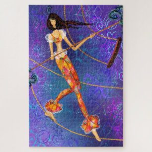 Puzzle Corde Acrobat - Cirque - Fille magique - Peinture 