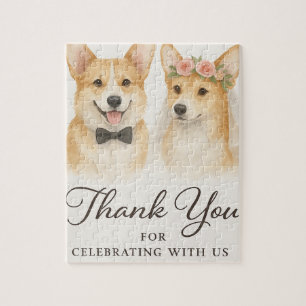 Puzzle Corgi Aquarelle Cadeau de Mariage 
