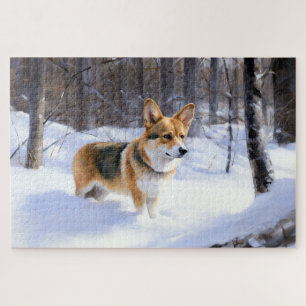 Puzzle Corgi Laissez Tomber la Neige de Noël