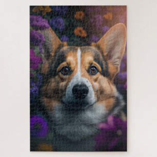 Puzzle Corgi Love : Un joyeux portrait de jardin