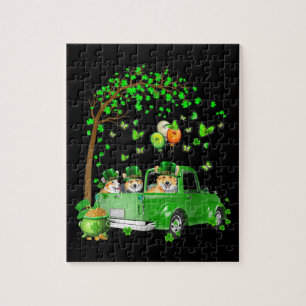 Puzzle Corgi St Patrick Day Green Truck Under