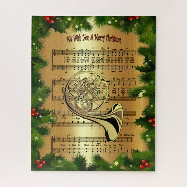 Puzzle Corne Française ~ "Nous Vous Souhaitons Un Joyeux  (Vertical)