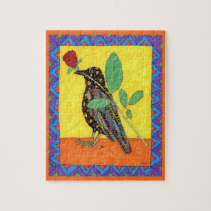 Puzzle Corneille d'Oaxacan colorée et art folklorique mex