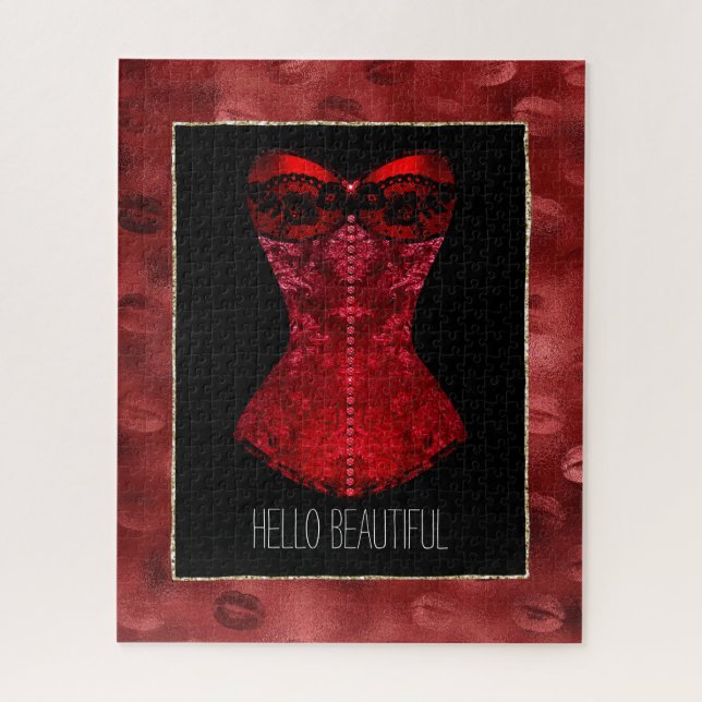 Puzzle Corset Lèvres Rouges (Vertical)