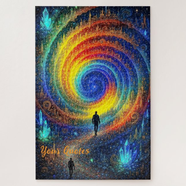Puzzle Cosmic Journey Galaxy Rainbow Light Surreal  (Vertical)