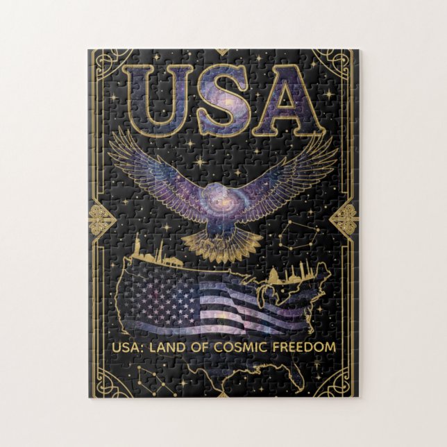 Puzzle Cosmic USA Eagle Celestial Map Art (Vertical)