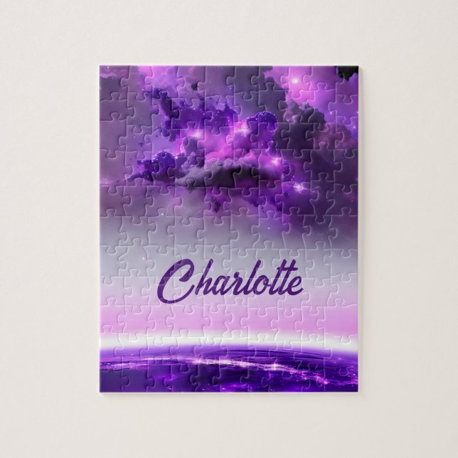 Puzzle Cosmic violet teintes dans un système solaire fant (Vertical)