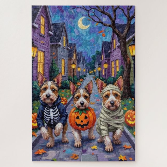 Puzzle Costume d'Halloween de Biewer Terrier Trick ou Tri (Vertical)