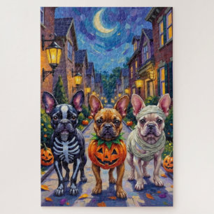 Puzzle Costume d'Halloween en français pour chien-taureau