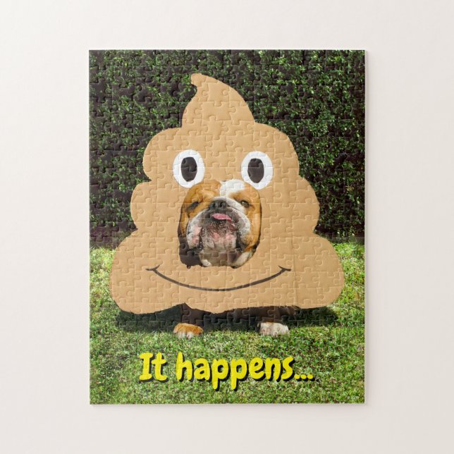Puzzle Costume Emoji de chien en caca (Vertical)