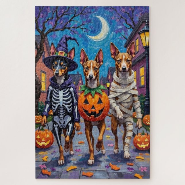 Puzzle Costumes d'Halloween de Basenji Dogs Trick or Trea (Vertical)