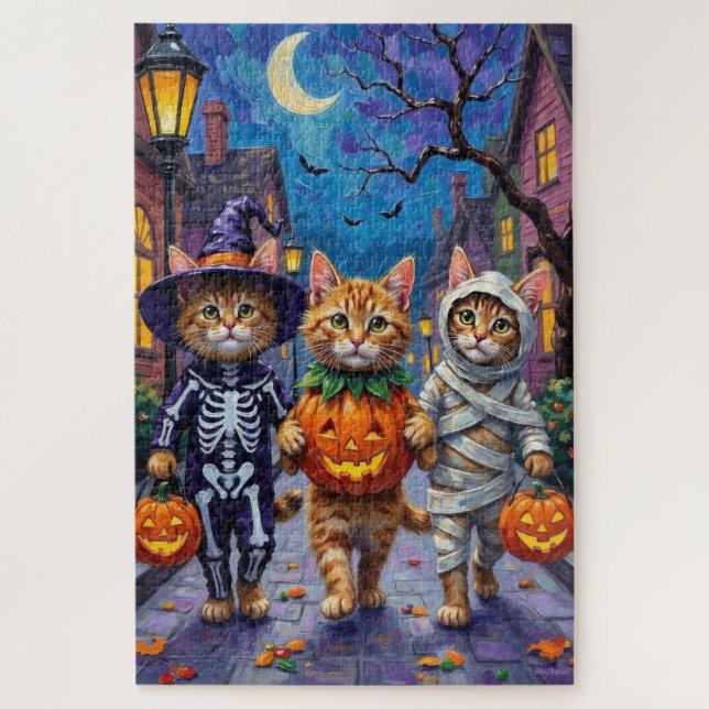 Puzzle Costumes d'Halloween pour chats perses (Vertical)
