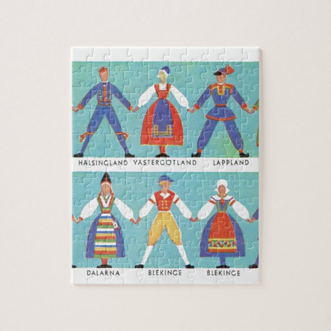 Puzzle Costumes régionaux suédois vintages (Vertical)