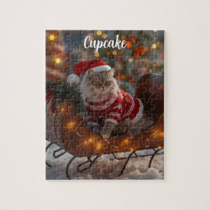 Puzzle Cosy Perse Chat Noël Personnalisé