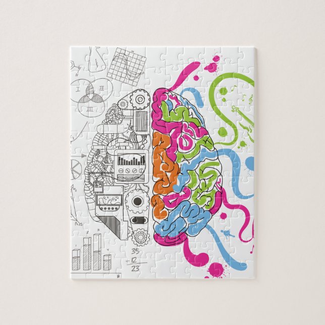 Puzzle Côté créatif de maître d'esprit de cerveau de (Vertical)
