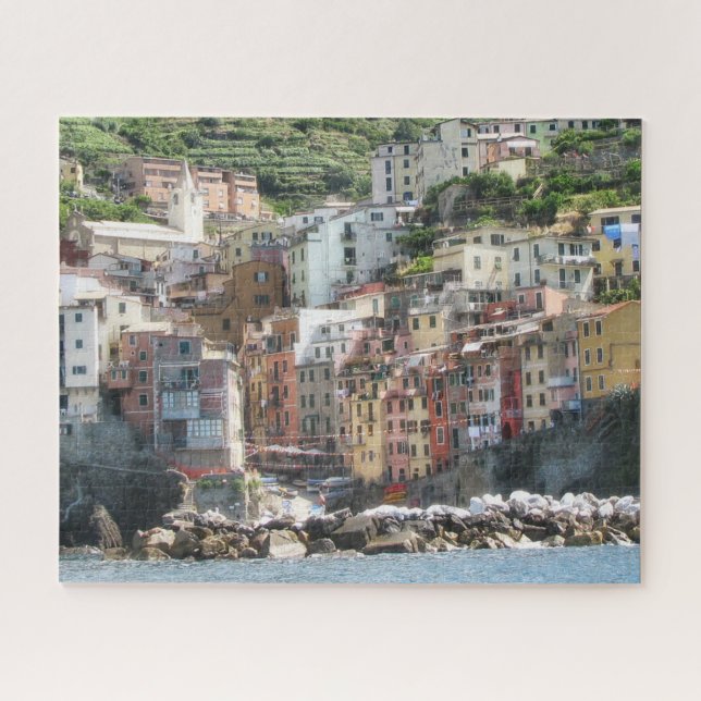 Puzzle Côte de Riveria Italie Village de bord de mer colo (Horizontal)