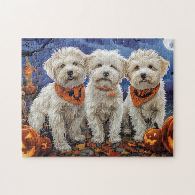 Puzzle Coton De Tulear Halloween Éffrayant (Horizontal)