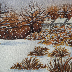 Puzzle Cottages de Noël enneigé peinture jigsaw
