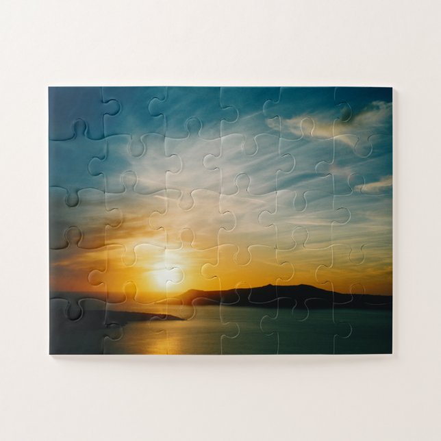 Puzzle Coucher de soleil à Santorin, Grèce 30-pc (Horizontal)