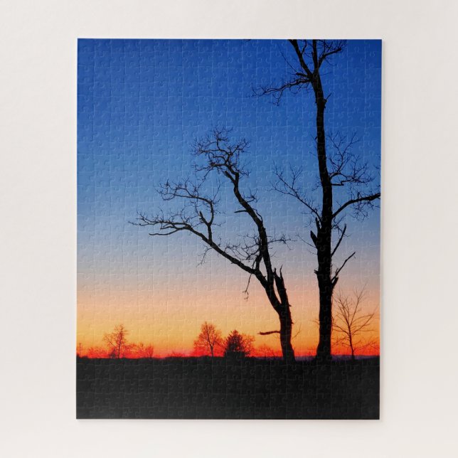 Puzzle Coucher de soleil à travers les arbres (Vertical)