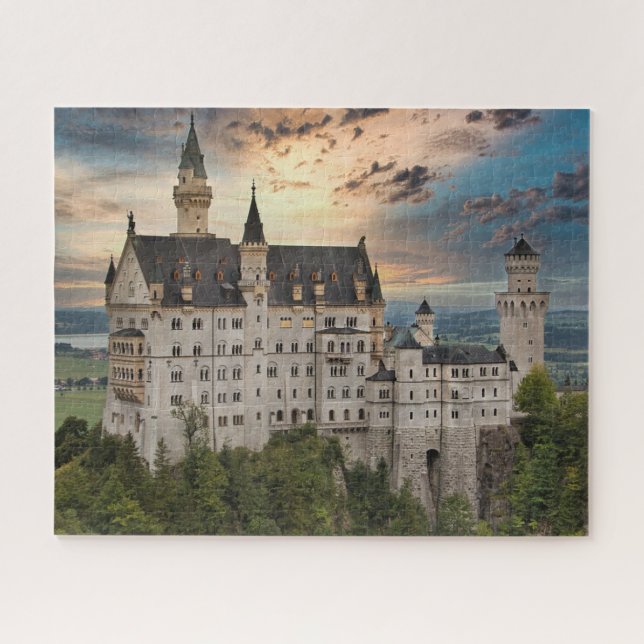 Puzzle Coucher de soleil au château de Neuschwanstein, Al (Horizontal)
