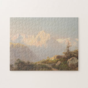 Puzzle Coucher de soleil dans les montagnes - Carl Lafite