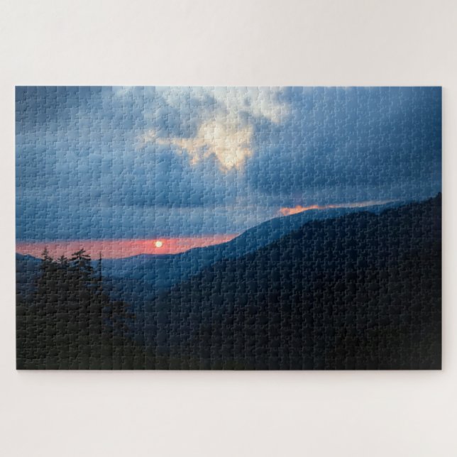 Puzzle Coucher de soleil dans les montagnes fumées - 20x3 (Horizontal)