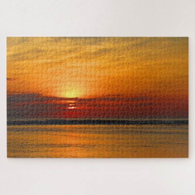 Puzzle coucher de soleil doré (Horizontal)