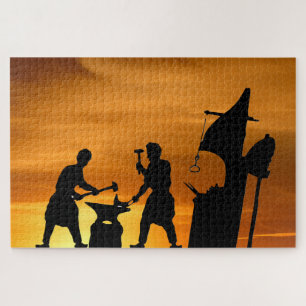 Puzzle Coucher de soleil forgeron.