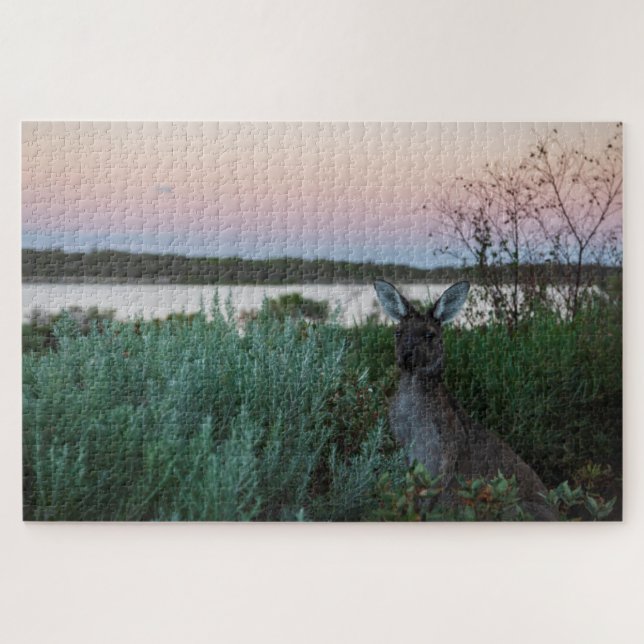 Puzzle Coucher de soleil Kangaroo au lac Australie, 1014  (Horizontal)