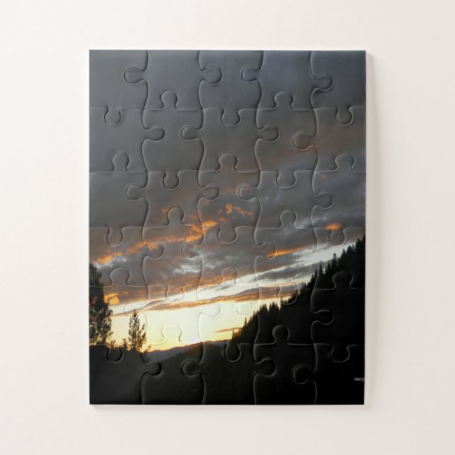 Puzzle Coucher de soleil nuageux doré... (Vertical)