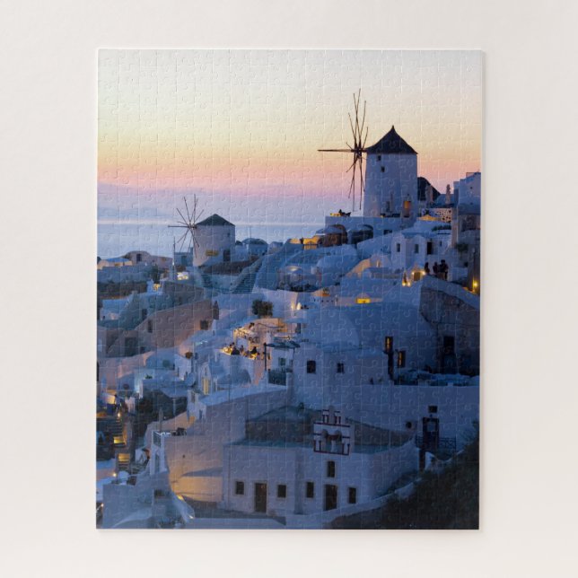 Puzzle Coucher de soleil Oia Santorini Grèce (Vertical)