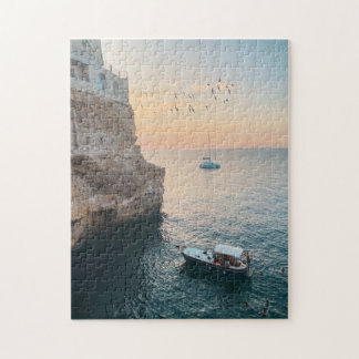 Puzzle Coucher de soleil sur Cliffside à Polignano a Mare