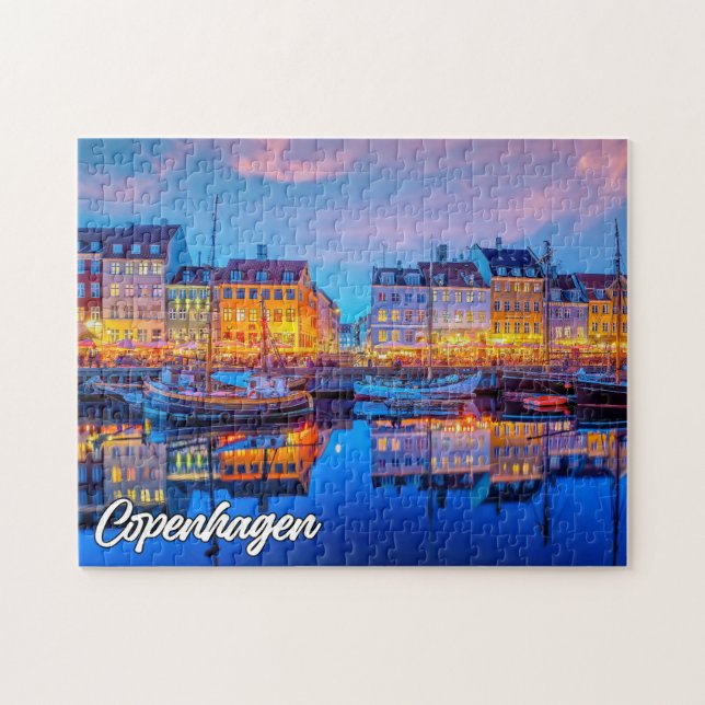 Puzzle Coucher de soleil sur Copenhague, Danemark (Horizontal)
