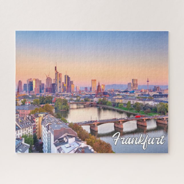 Puzzle Coucher de soleil sur Francfort, Allemagne (Horizontal)