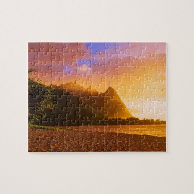Puzzle Coucher de soleil sur la plage d'or à Hawaï (Horizontal)