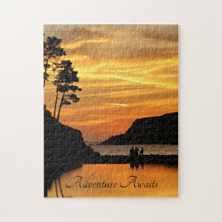 Puzzle Coucher de soleil sur la plage pour couple et chie