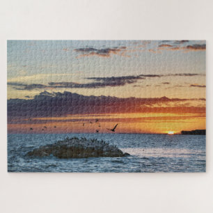 Puzzle Coucher de soleil sur le rocher pélican, île Dauph