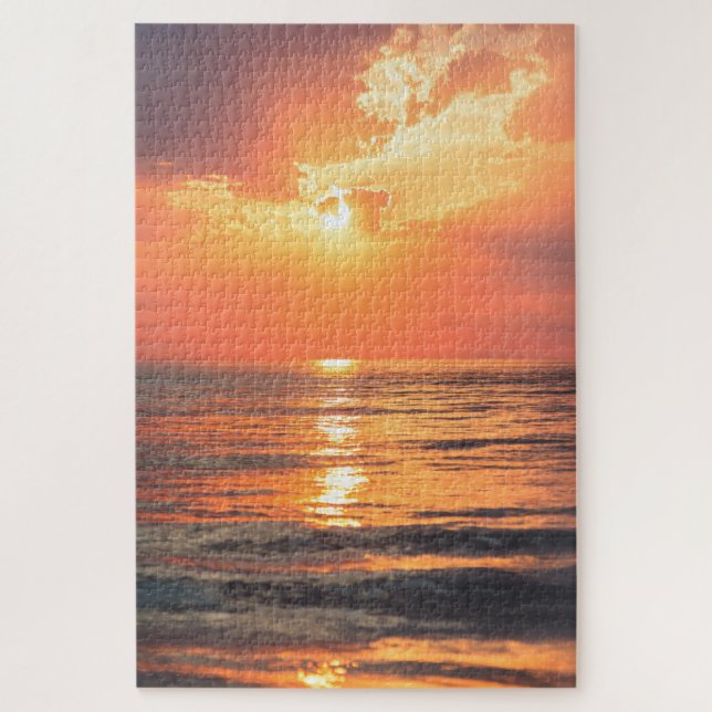 Puzzle coucher de soleil sur l'eau (Vertical)