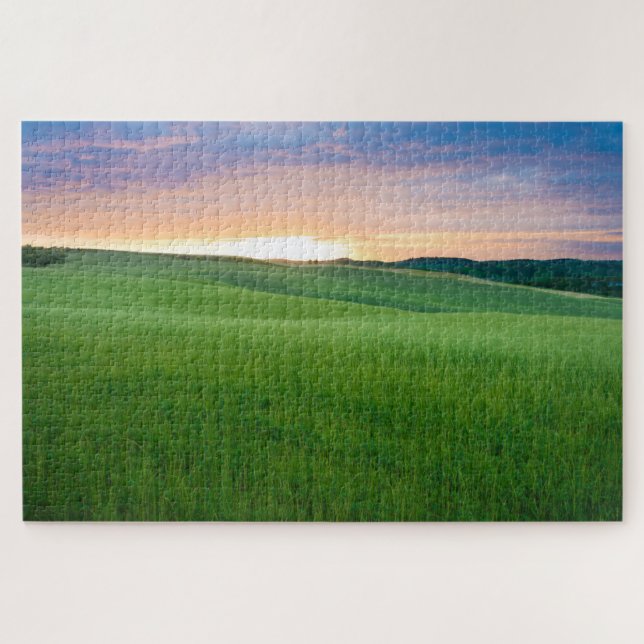 Puzzle Coucher de soleil sur les champs en Toscane (Horizontal)