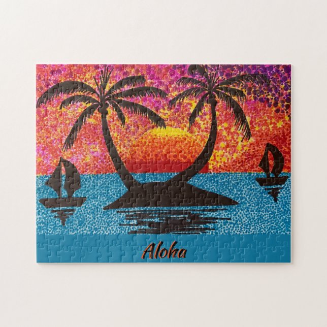 Puzzle - Coucher de soleil sur l'île (Horizontal)