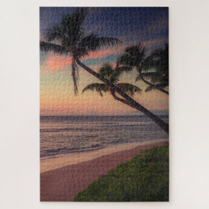 Puzzle Coucher de soleil sur une plage tropicale avec des