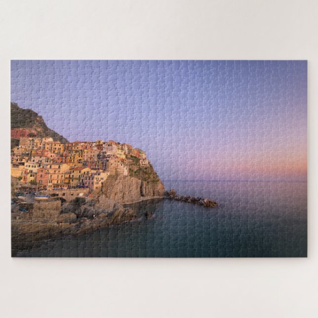 Puzzle Coucher du soleil au-dessus de village de Manarola (Horizontal)