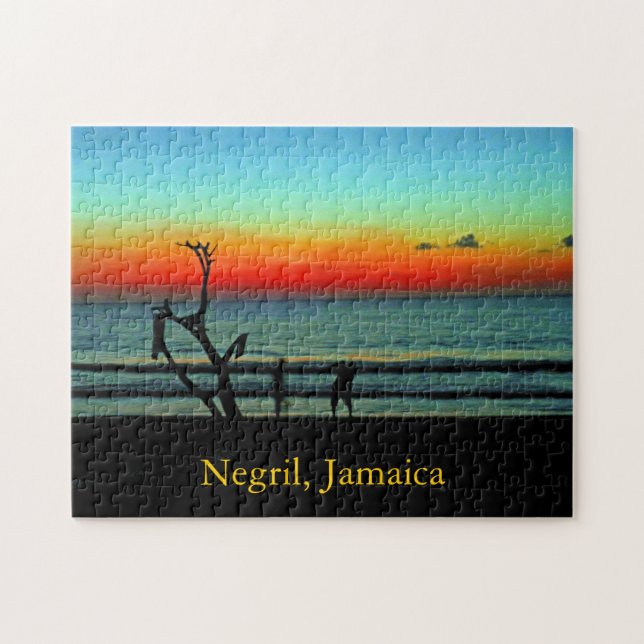 Puzzle Coucher du soleil de plage de Negril (Horizontal)
