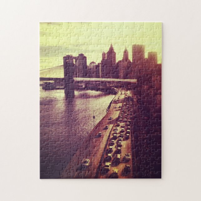 Puzzle Coucher du soleil d'horizon - pont de Brooklyn et (Vertical)