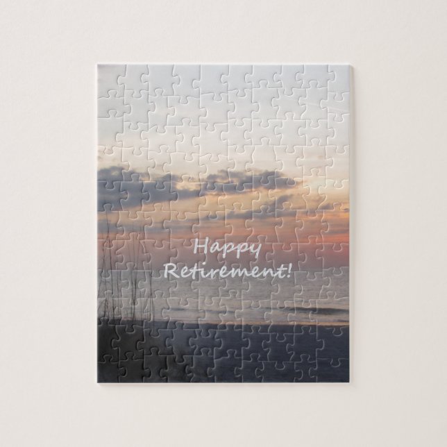Puzzle Coucher du soleil heureux de plage de retraite (Vertical)