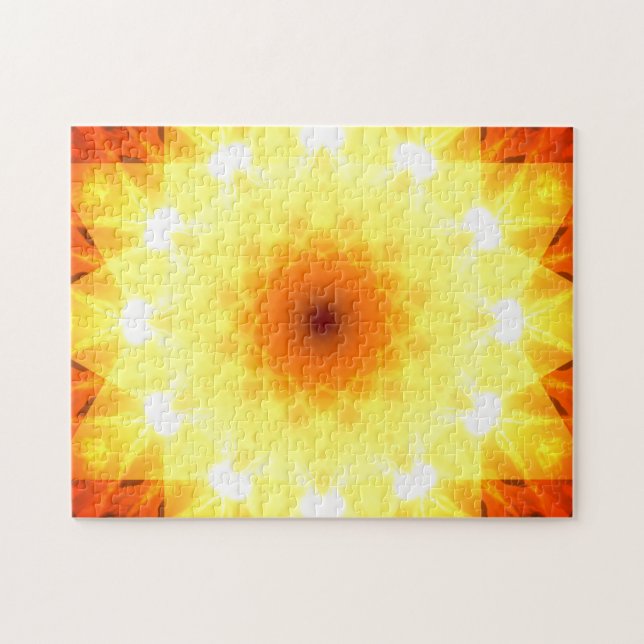 Puzzle Couchers de soleil dorés lumineux Mandala (Horizontal)