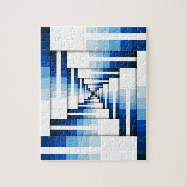 Puzzle Couches géométriques du bleu (Vertical)